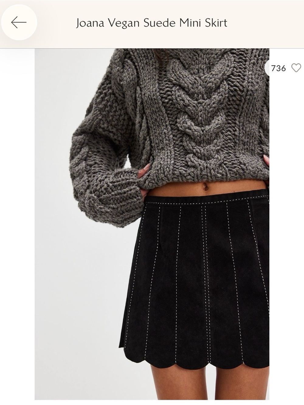Free People Black Joana Vegan Suede Mini Skirt
